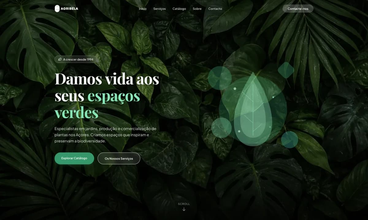 Website Agribela — Jardinagem · Website
